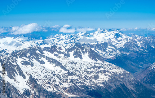 Mont Blanc mountain peak in Chamonix  France