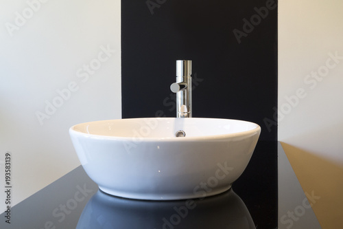 washbasin with black background