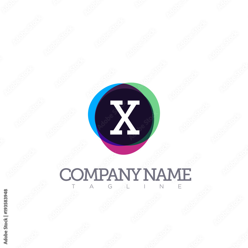 x modern letter logo template x modern letter logo template