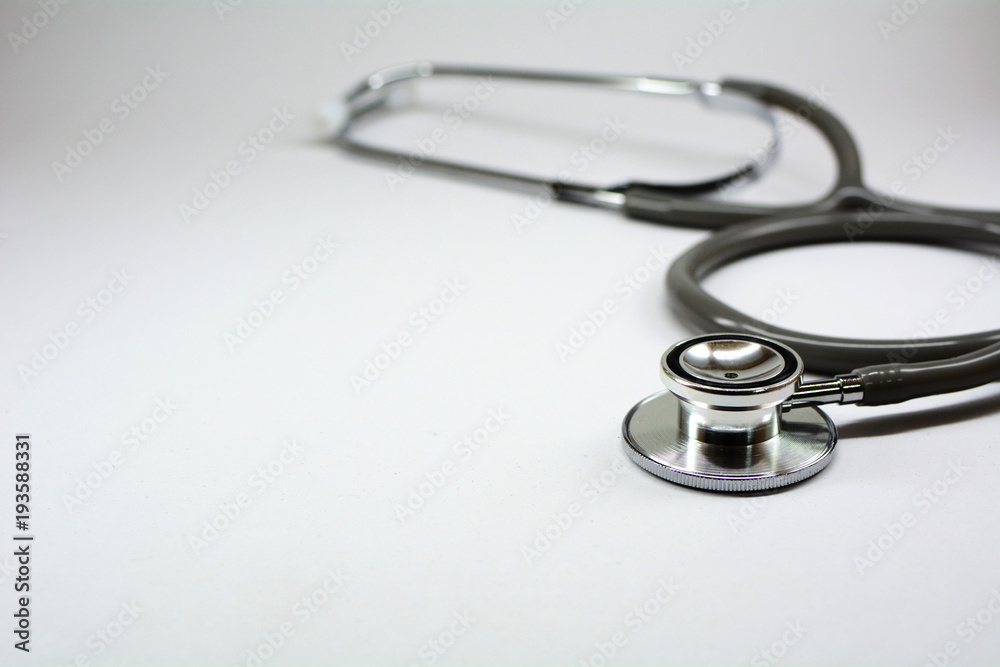 Gray Stethoscope isolated on white background Gray Stethoscope isolated on white background