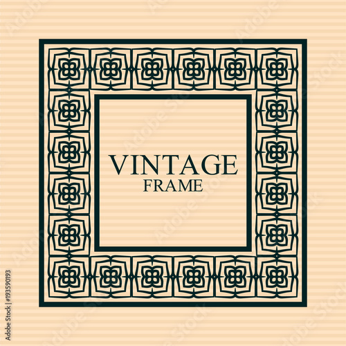 Vintage ornamental retro frame. Template for design. Vector illustration © Vectorartist