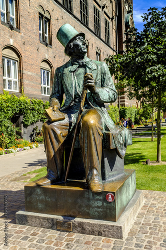 Denmark - Zealand region - Copenhagen - statue of writer Hans Christian Andersen on the City Hall square