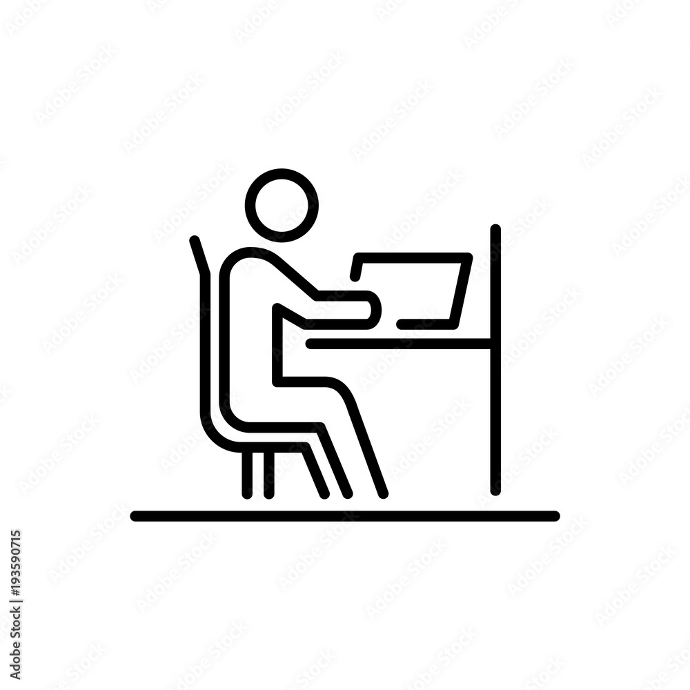 Office employer business people icon simple line flat illustration Office employer business people icon simple line flat illustration