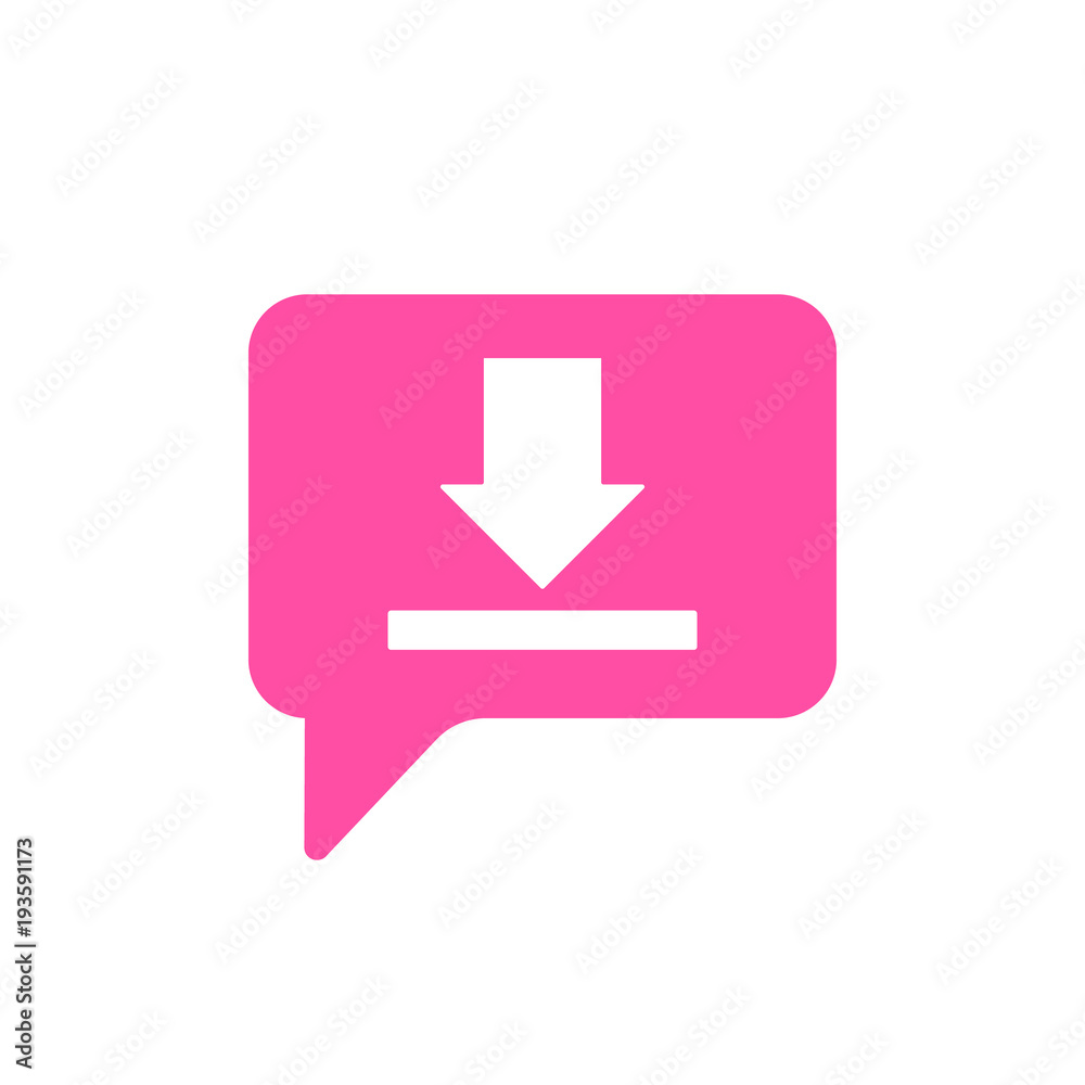 Arrow bubble chat down download message icon Arrow bubble chat down download message icon