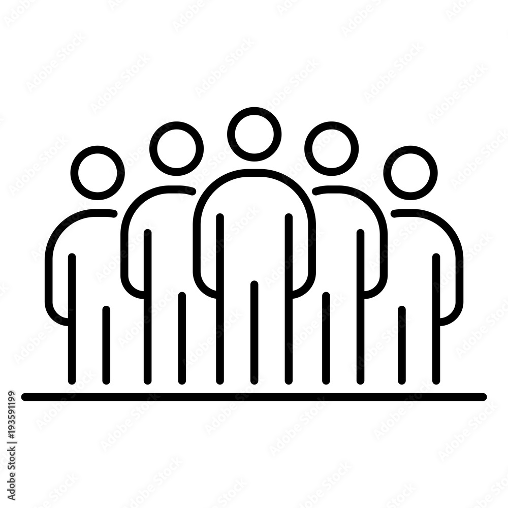 Group of people business people icon simple line flat illustration Group of people business people icon simple line flat illustration