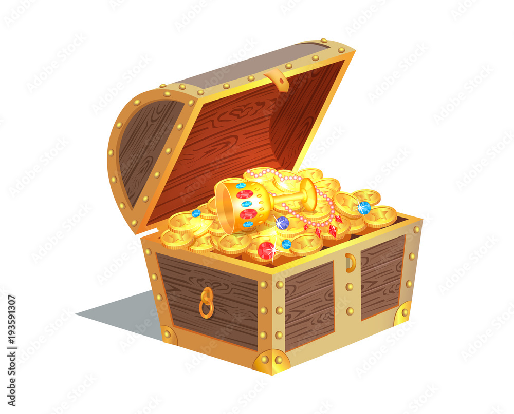 Beautiful Treasure Chest Card Vector Illustration Stock Vector Adobe