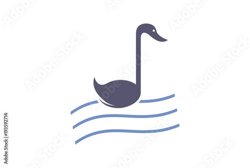 Fototapeta Naklejka Na Ścianę i Meble -  swan note song logo