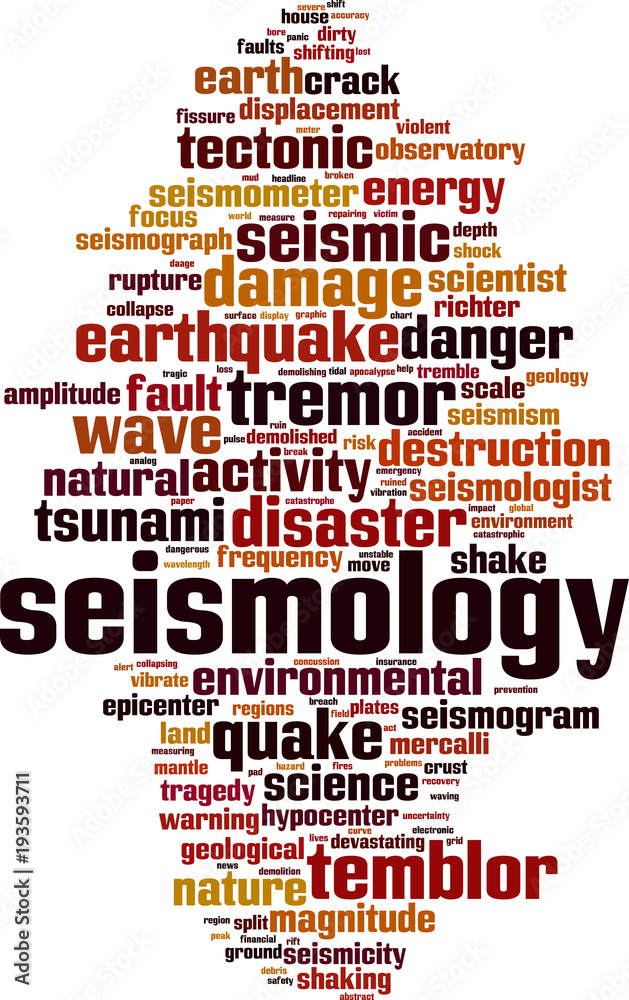 Obraz premium Seismology word cloud