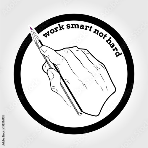 vintage logo had with pencil