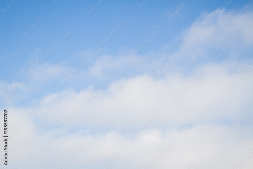 Fototapeta premium Blue sky with white clouds in the winter air