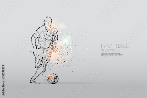 The particles and line dot of football player motion