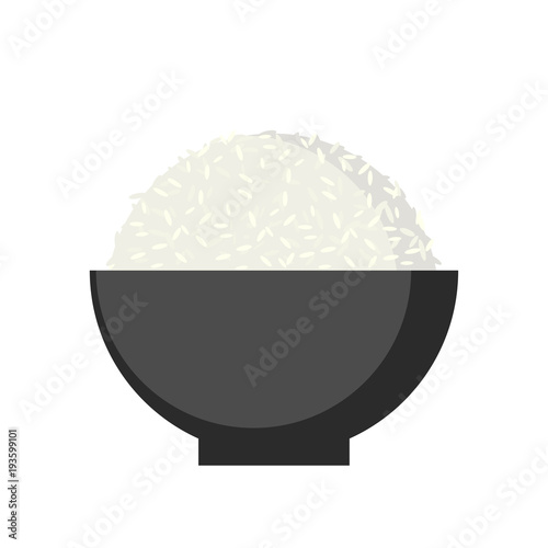 Rice in Bowl, Vector.