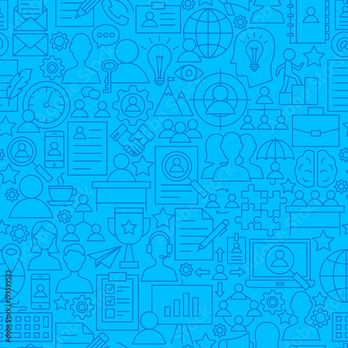 Human Resources Line Seamless Pattern
