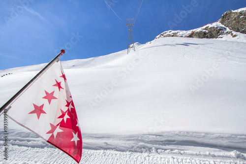 The mountain range in Saas Fee, Switzerland photo