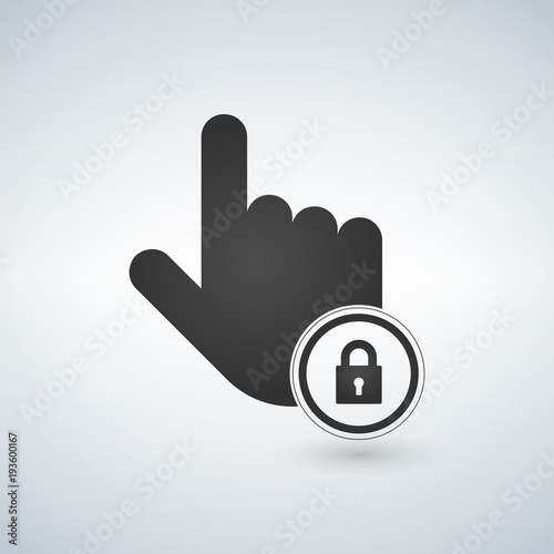 hand icon. touch screen loc...