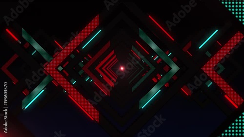 Mysterious light, endless tunnel, vj loop