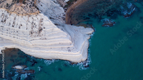 Scala dei Turchi in South Italy, Sicily at the mediterranean Coast. White Rock Formations on the Mediterranean Sea