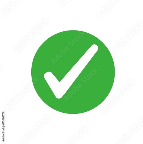 Checmark flat icon. Vector illustration. Done symbol.