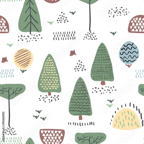 Tapety las, różne drzewa