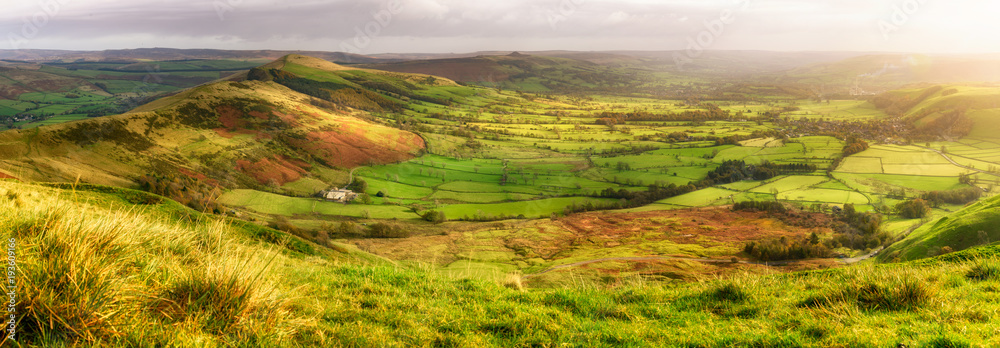 Panoramic view Castleton Peak district UK Panoramic view Castleton Peak district UK