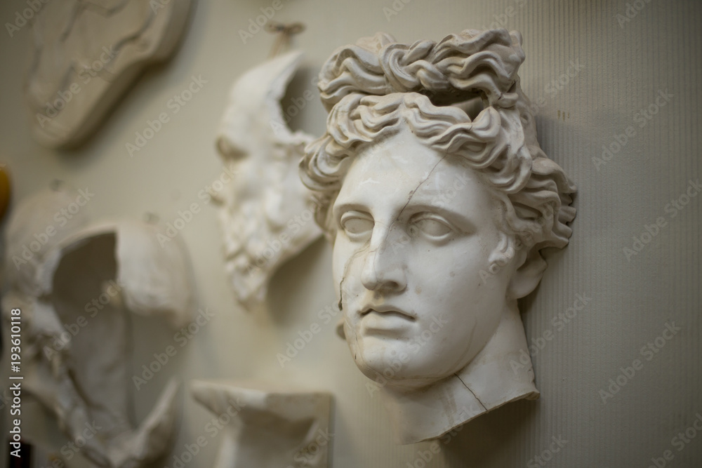 Plastic castings of classical art in an art school