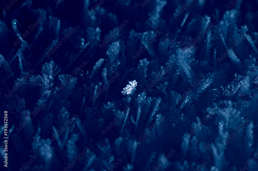 A bright ice crystal among others, stand out from the masses - obrazy, fototapety, plakaty 