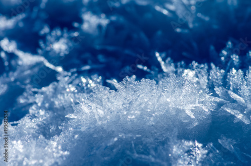 Ice crystals like jewellery in bright sunlight