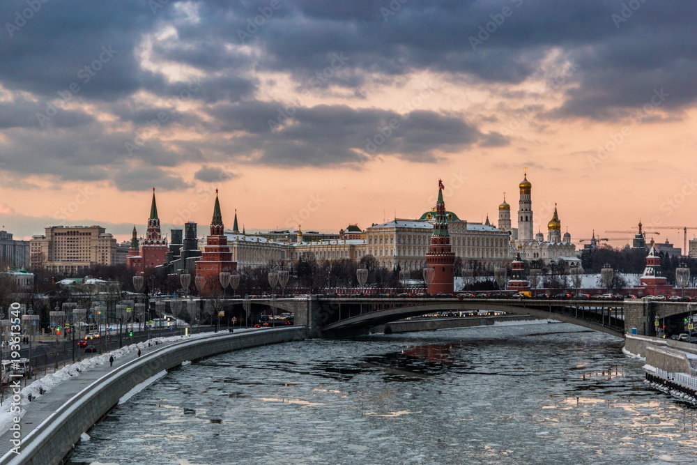 Evening over the Moscow Kremlin.