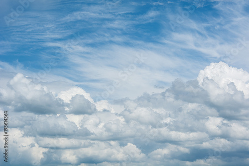 Fototapeta Naklejka Na Ścianę i Meble -  Blue sky with a cloud close-up. Background.