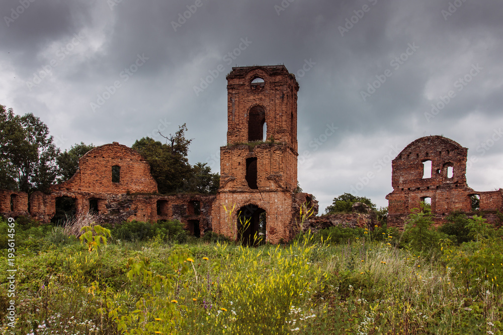 Old castle ruins, Ruins of the Korets castle, Rivne region, Ukraine