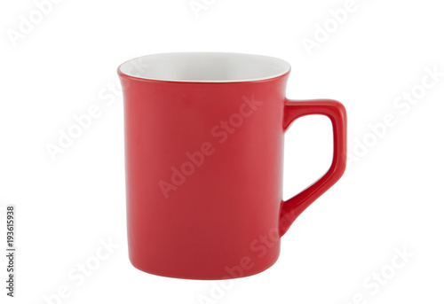 Red cup isolated on white background with clipping path