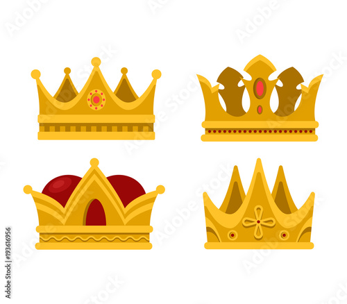 Pope tiara and king crown set of icons