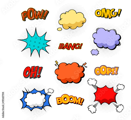 Replicas in form of clouds, bubble speeches