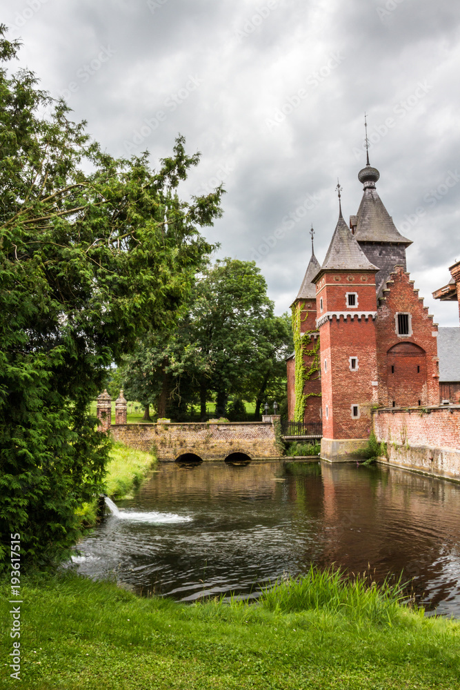 Fototapeta premium The gate tower of the Commandery Castle at Sint-Pieters-Voeren, Belgium