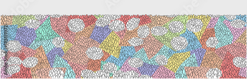 Abstract wide illustration background of large crowd of people in color