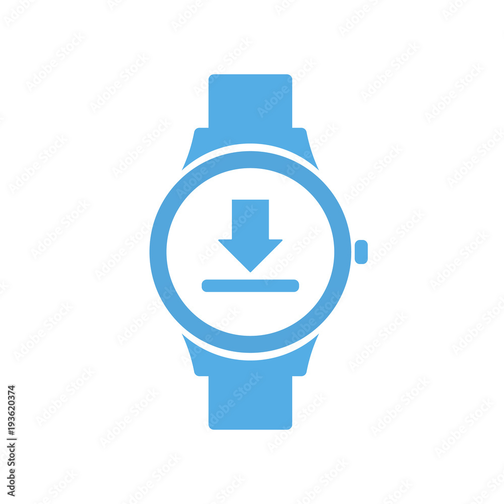 Concept download smart technology, smartwatch, watch icon Concept download smart technology, smartwatch, watch icon