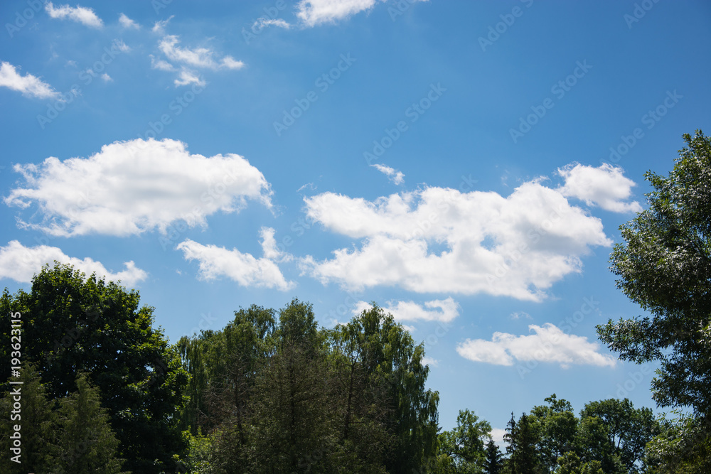 Beautiful blue sky with white clouds