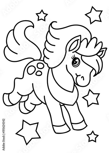 Pony coloring book vector