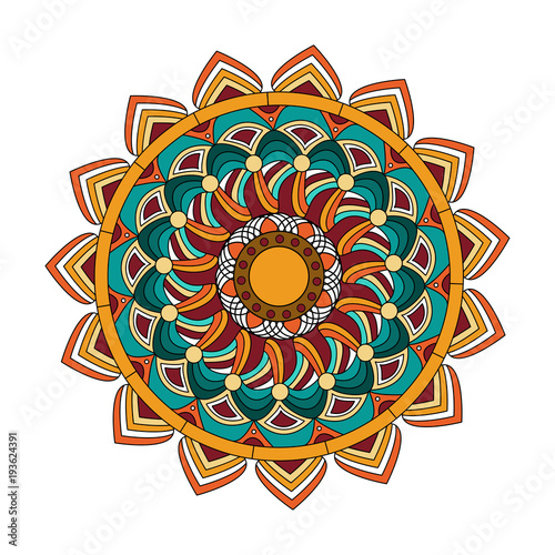 Vector illustration of a colored mandala, mandala colorato vettoriale