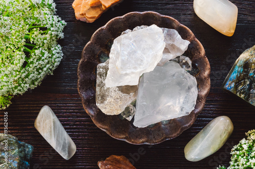 Lunar Stones on Dark Table