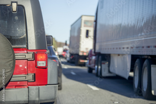 Traffic Jam with Trucks