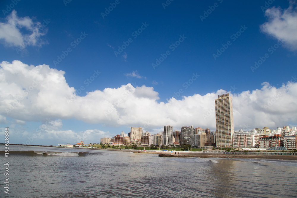 Mar del Plata city, view from the coast