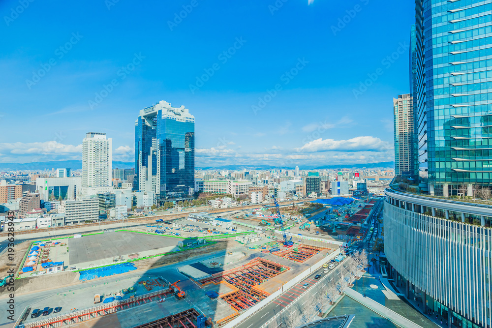 Obraz premium 大阪 都市風景 ビル