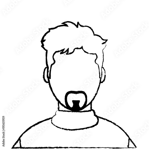 grunge avatar man with casual shirt and faceless