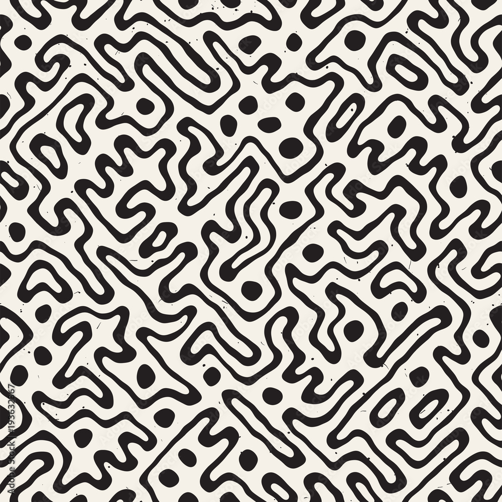 Seamless pattern with maze lines. Monochrome abstract background. Vector hand drawn labyrinth. Seamless pattern with maze lines. Monochrome abstract background. Vector hand drawn labyrinth.