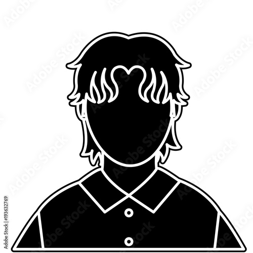 silhouette avatar man with default face and shirt