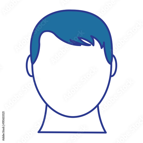 color avatar man head with default face and hairstyle