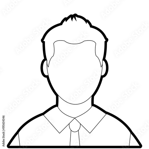 outline avatar man with faceless and elegant shirt