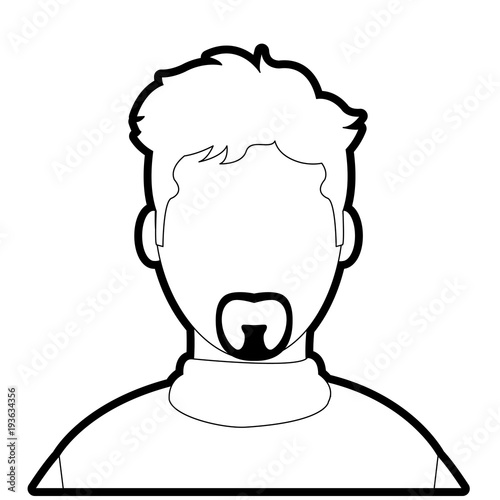 outline avatar man with casual shirt and faceless