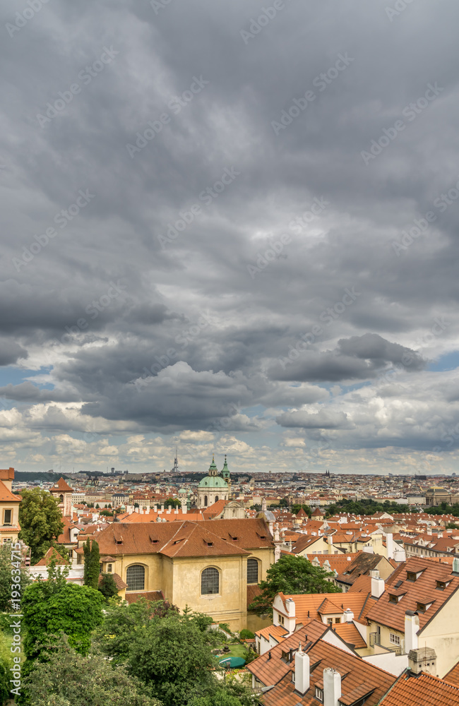 Fototapeta premium View of Prague Old Town on a Stormy Day